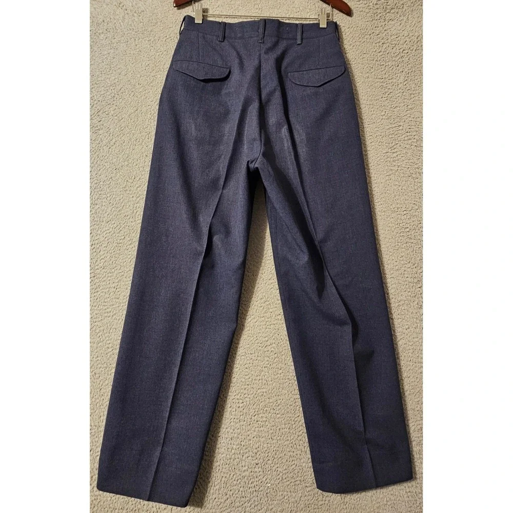 Vintage 1951 USAF Wool Serge Trousers Blue 84 Barry Sportswear 32x33 Military
